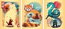 Ravensburger Cat Warrior, Red Panda & Dragon 100 Piece Mini Puzzle with Stand for Adults