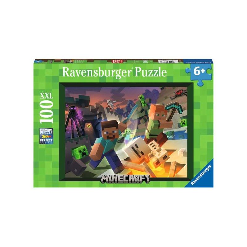 Ravensburger - Monster Minecraft - 100 Piece XXL Jigsaw Puzzle for Kids - 13333