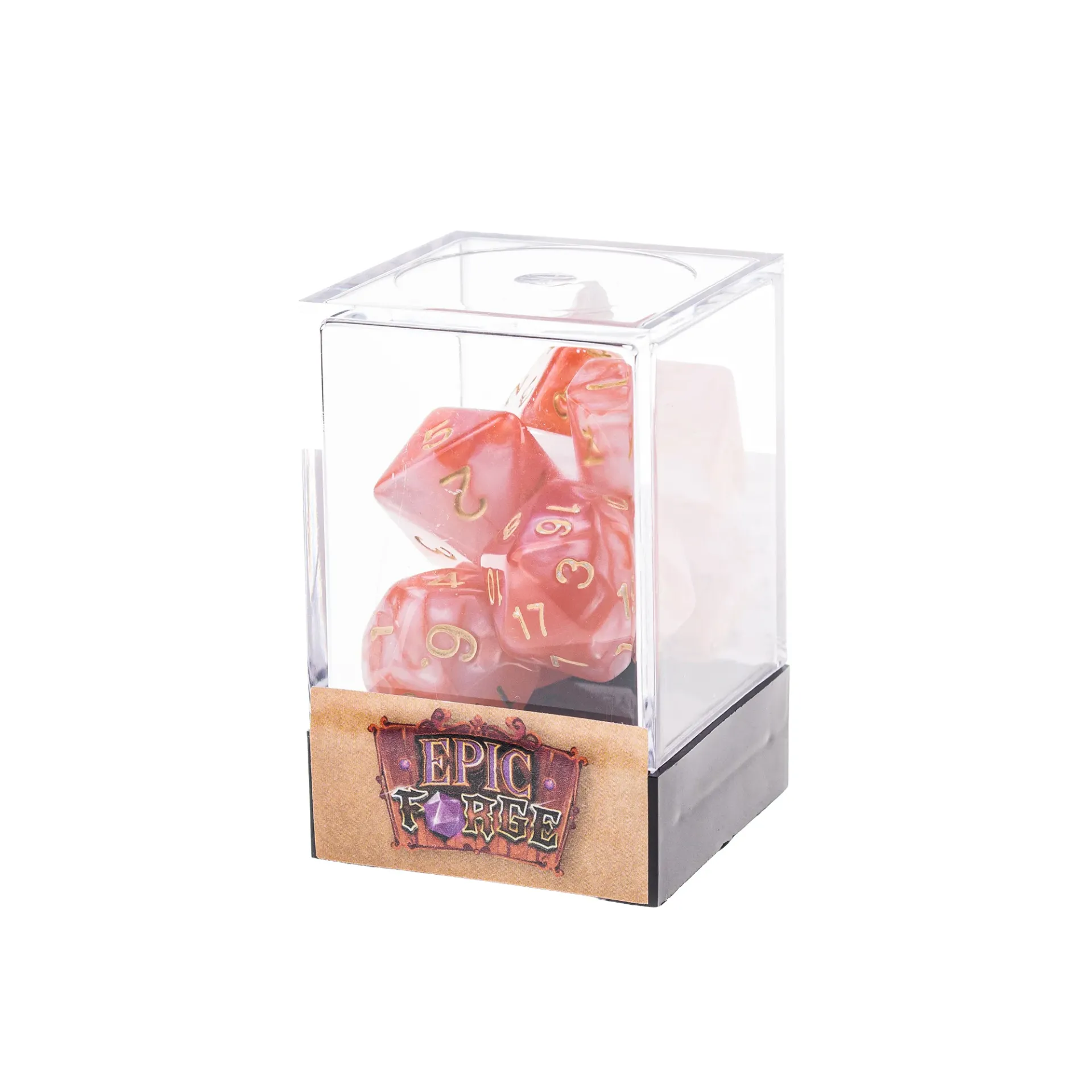 Lot de 7 dés en boîte – Fusion Rose et Rouge