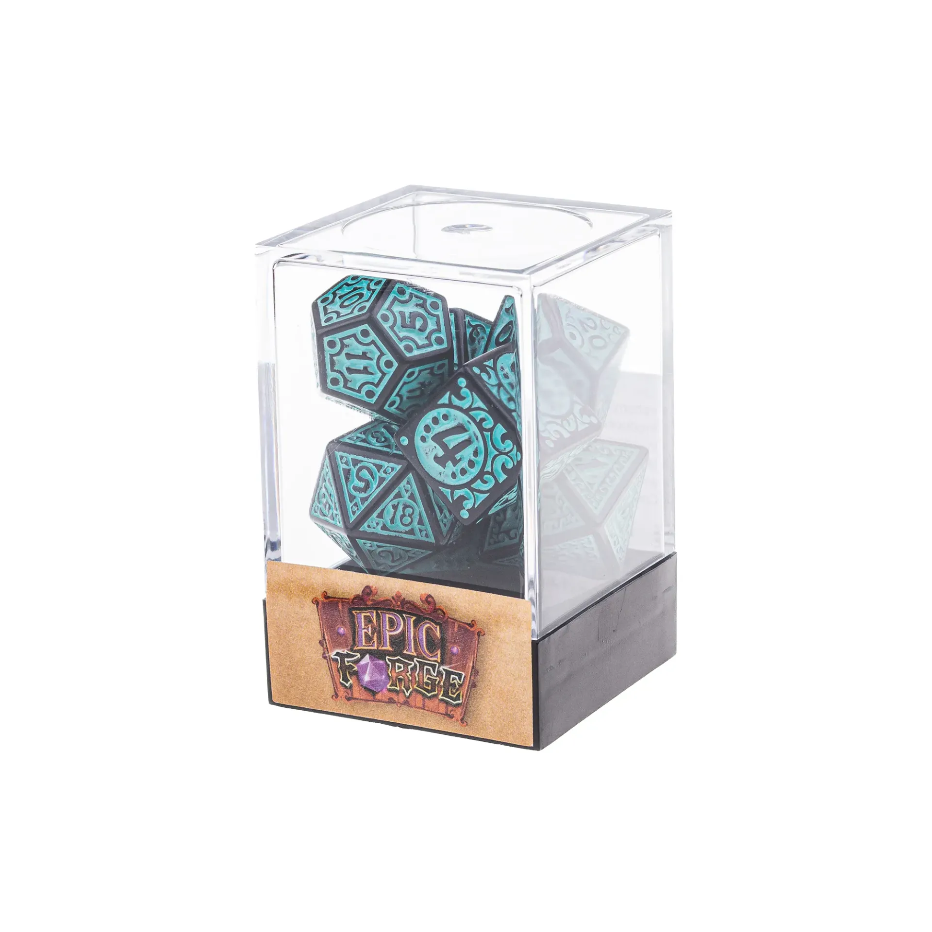 Lot de 7 dés en boîte – Magic Flame Teal