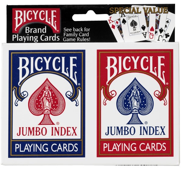 jeux de 54 cartes - Standard - Dos rouges et bleus