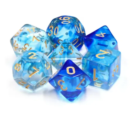 Lot de 7 Dés multiformat – Under the sea Boite Cristal